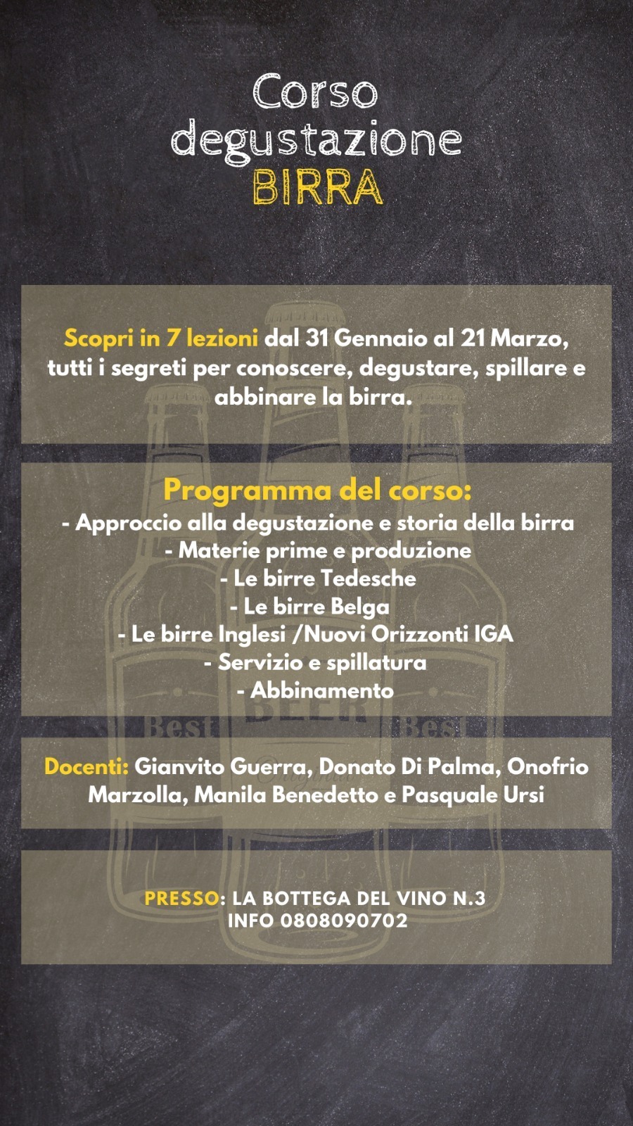 Corso Degustazione Birra
